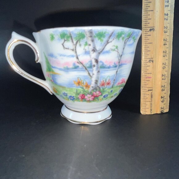 Royal Albert "Silver Birch" Vintage Teacup Trio Cup Saucer And Dessert Plate - Picture 10 of 10